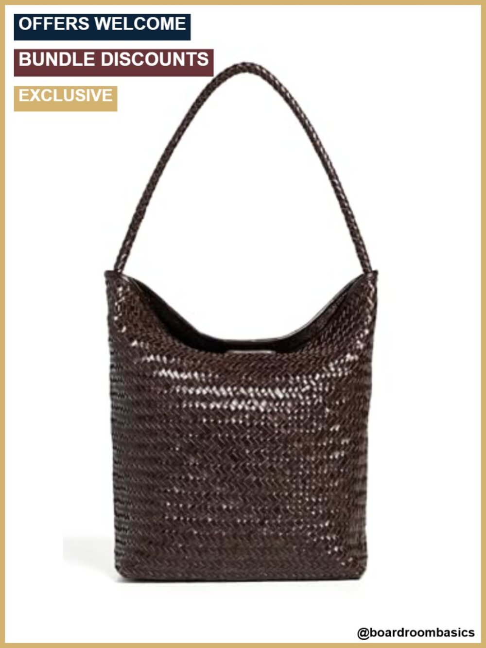 Madewell Woven Leather Bucket Bag Structured Handbag Top Handle